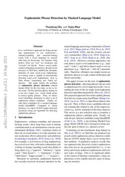 Euphemistic Phrase Detection by Masked Language Model