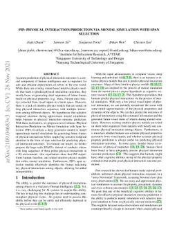 PIP: Physical Interaction Prediction via Mental Simulation with Span
  Selection