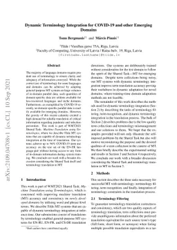 Dynamic Terminology Integration for COVID-19 and other Emerging Domains