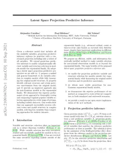Latent space projection predictive inference