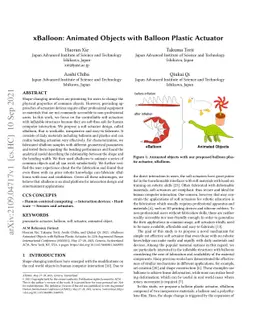 xBalloon: Animated Objects with Balloon Plastic Actuator