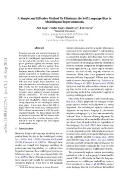 A Simple and Effective Method To Eliminate the Self Language Bias in
  Multilingual Representations