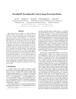 ReconfigISP: Reconfigurable Camera Image Processing Pipeline