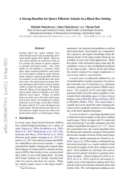 A Strong Baseline for Query Efficient Attacks in a Black Box Setting