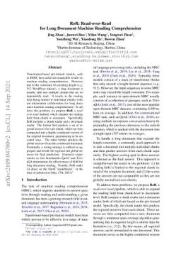 RoR: Read-over-Read for Long Document Machine Reading Comprehension