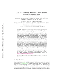TACS: Taxonomy Adaptive Cross-Domain Semantic Segmentation