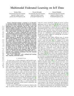 Multimodal Federated Learning on IoT Data