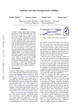 Studying word order through iterative shuffling