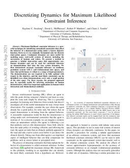 Discretizing Dynamics for Maximum Likelihood Constraint Inference