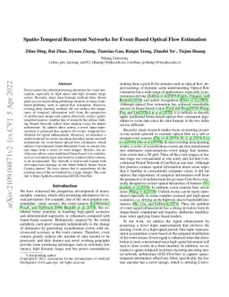Spatio-Temporal Recurrent Networks for Event-Based Optical Flow
  Estimation