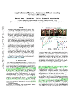 Negative Sample Matters: A Renaissance of Metric Learning for Temporal
  Grounding