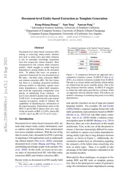 Document-level Entity-based Extraction as Template Generation