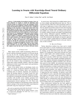 Learning to Swarm with Knowledge-Based Neural Ordinary Differential
  Equations