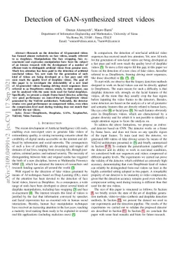 Detection of GAN-synthesized street videos