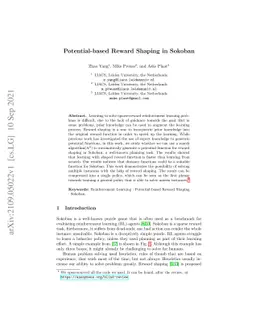 Potential-based Reward Shaping in Sokoban