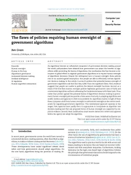 The Flaws of Policies Requiring Human Oversight of Government Algorithms