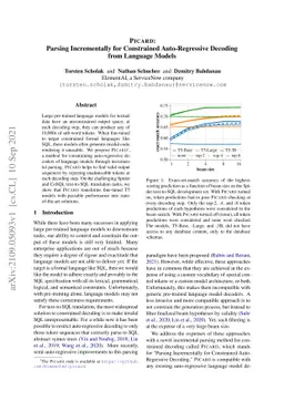 PICARD: Parsing Incrementally for Constrained Auto-Regressive Decoding
  from Language Models