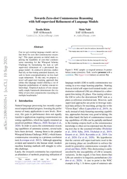 Towards Zero-shot Commonsense Reasoning with Self-supervised Refinement
  of Language Models