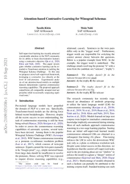 Attention-based Contrastive Learning for Winograd Schemas