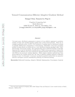 Toward Communication Efficient Adaptive Gradient Method