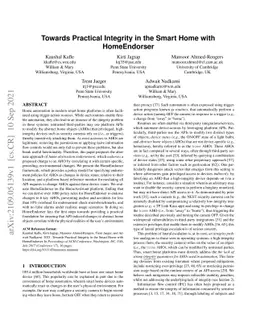 Towards Practical Integrity in the Smart Home with HomeEndorser