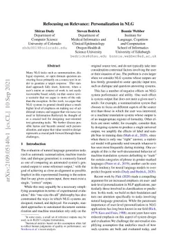 Refocusing on Relevance: Personalization in NLG