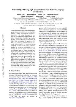 Natural SQL: Making SQL Easier to Infer from Natural Language
  Specifications