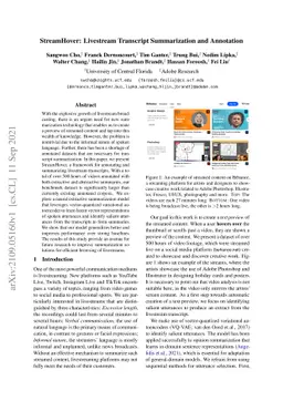 StreamHover: Livestream Transcript Summarization and Annotation