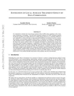 Estimation of Local Average Treatment Effect by Data Combination