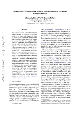 Total Recall: a Customized Continual Learning Method for Neural Semantic
  Parsers