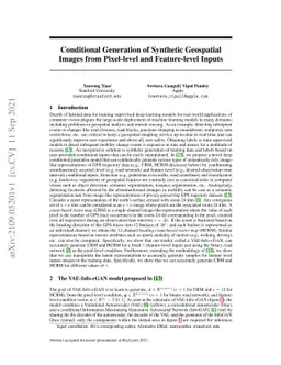 Conditional Generation of Synthetic Geospatial Images from Pixel-level
  and Feature-level Inputs