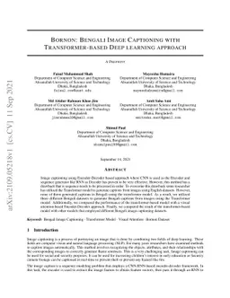 Bornon: Bengali Image Captioning with Transformer-based Deep learning
  approach