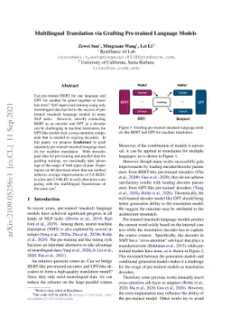 Multilingual Translation via Grafting Pre-trained Language Models