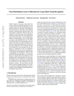 Class-Distribution-Aware Calibration for Long-Tailed Visual Recognition