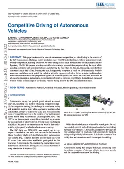 Competitive Driving of Autonomous Vehicles