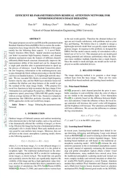 Efficient Re-parameterization Residual Attention Network For
  Nonhomogeneous Image Dehazing