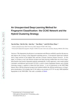 An Unsupervised Deep-Learning Method for Fingerprint Classification: the
  CCAE Network and the Hybrid Clustering Strategy