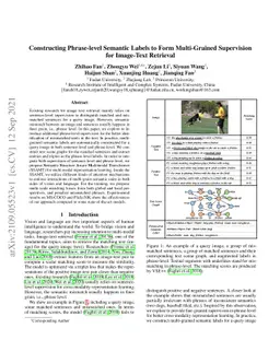 Constructing Phrase-level Semantic Labels to Form Multi-Grained
  Supervision for Image-Text Retrieval