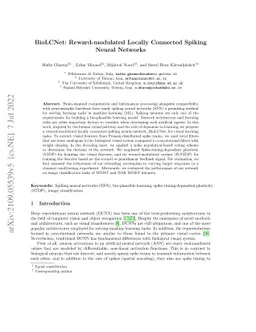 BioLCNet: Reward-modulated Locally Connected Spiking Neural Networks