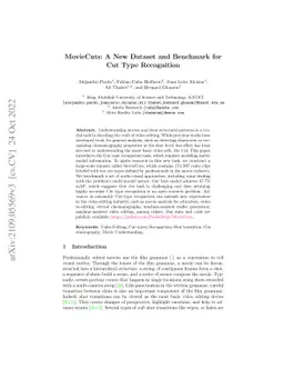 MovieCuts: A New Dataset and Benchmark for Cut Type Recognition