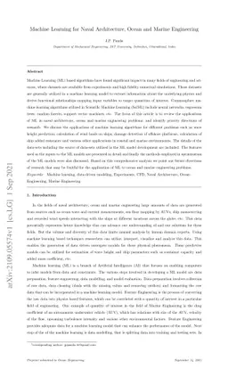 Machine Learning for Naval Architecture, Ocean and Marine Engineering