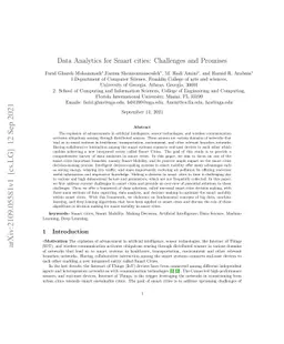 Data Analytics for Smart cities: Challenges and Promises