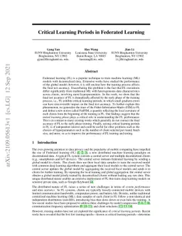 Critical Learning Periods in Federated Learning