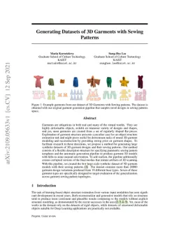 Generating Datasets of 3D Garments with Sewing Patterns