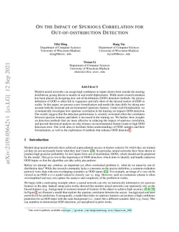 On the Impact of Spurious Correlation for Out-of-distribution Detection