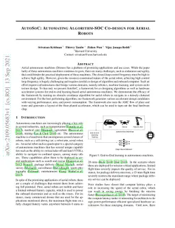 AutoSoC: Automating Algorithm-SOC Co-design for Aerial Robots