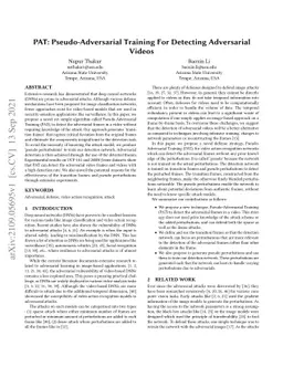 PAT: Pseudo-Adversarial Training For Detecting Adversarial Videos