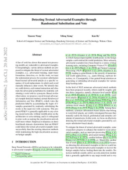 Detecting Textual Adversarial Examples through Randomized Substitution
  and Vote