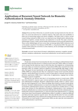 Applications of Recurrent Neural Network for Biometric Authentication &
  Anomaly Detection