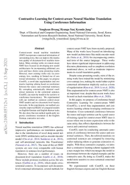 Contrastive Learning for Context-aware Neural Machine TranslationUsing
  Coreference Information